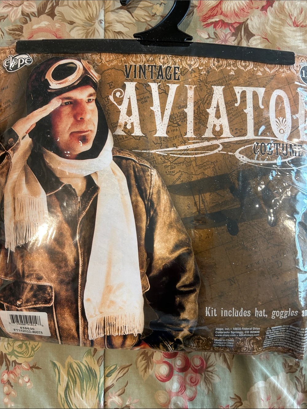 Vintage Aviator Costume Jacket with Scarf